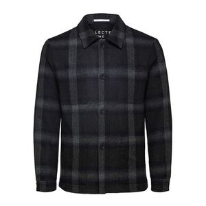 NWT Selected Homme Wool Harry Hybrid Blazer Dark Grey Blue Plaid